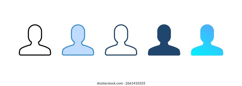 User icon set multiple style collection