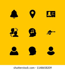 user icon set. notification, placeholder and weapons vector icon for graphic design and web