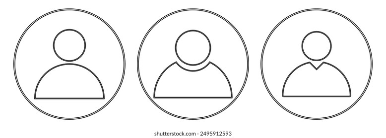 Conjunto de iconos de usuario, persona, grupo e iconos de equipo en un estilo lineal y sólido simple Diseño de Vector eps10
