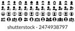 User icon set. Person icon. Profile and people, User icon for web site, silhouette and more. Vector illustration