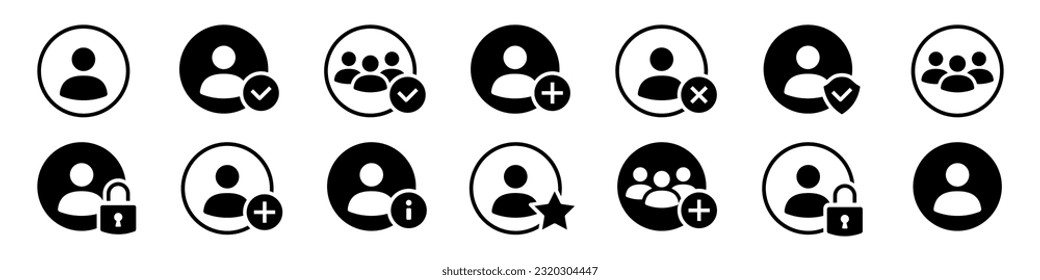 User icon set. Person profile avatar set. Vector illustration.