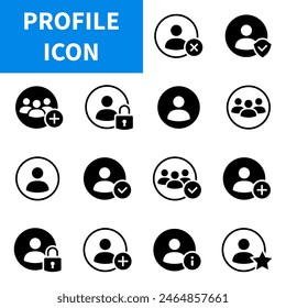 User icon set. Person profile avatar set. Vector illustration.