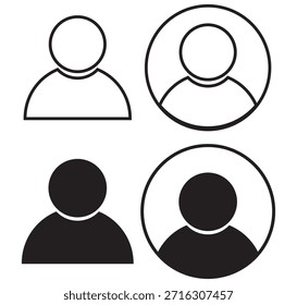 Conjunto de iconos de usuario Perfil de persona Contacto Personas Grupo Esquema de grupo Accidente cerebrovascular Sociedad Miembro Trabajo en equipo Negocio Signo humano Símbolo Web Botones Ilustración vectorial plana