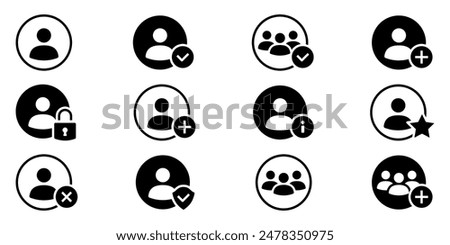 User icon set. Person profile avatar set.