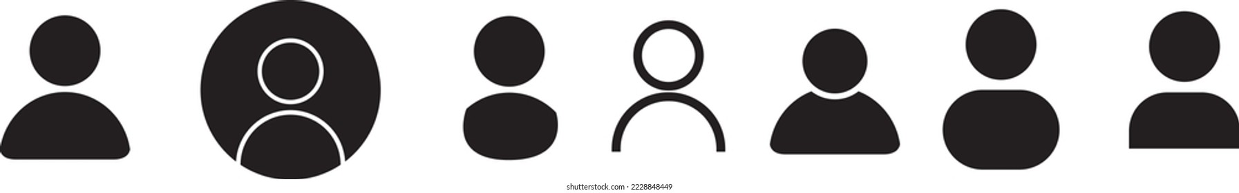 Conjunto de iconos de usuario. Icono de perfil. Icono monocromo. La gente firma. símbolo de cuenta. Líder y trabajadores. Logo del equipo. Icono para el diseño de tarjetas de visita
