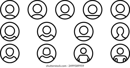 User Icon set. Profile icon. Monochrome icon. People sign. account symbol. Leader and workers. People icon set in trendy flat style. Team logo.