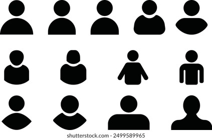 Conjunto de iconos de usuario. Icono de Perfil. Icono monocromo. Signo de Personas. símbolo de Cuenta. Líder y trabajadores. Conjunto de iconos de Personas en estilo plano de moda. Logotipo del Equipo.