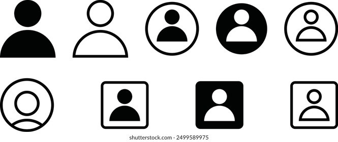 User Icon set. Profile icon. Monochrome icon. People sign. account symbol. Leader and workers. People icon set in trendy flat style. Team logo.