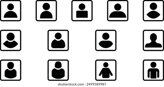 Conjunto de iconos de usuario. Icono de Perfil. Icono monocromo. Signo de Personas. símbolo de Cuenta. Líder y trabajadores. Conjunto de iconos de Personas en estilo plano de moda. Logotipo del Equipo.