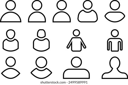 User Icon set. Profile icon. Monochrome icon. People sign. account symbol. Leader and workers. People icon set in trendy flat style. Team logo.