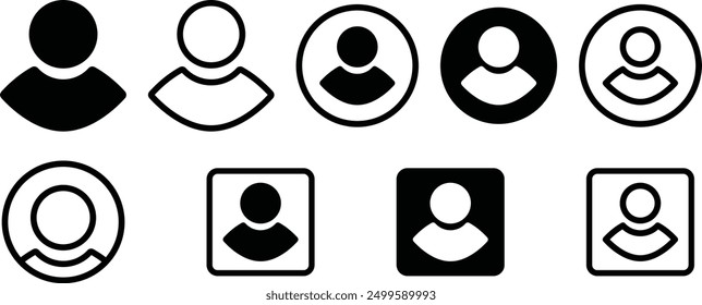 User Icon set. Profile icon. Monochrome icon. People sign. account symbol. Leader and workers. People icon set in trendy flat style. Team logo.
