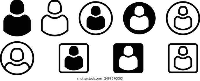 User Icon set. Profile icon. Monochrome icon. People sign. account symbol. Leader and workers. People icon set in trendy flat style. Team logo.