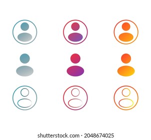 user icon set, user icon, profile picture icon with gradient colour
