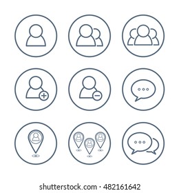 User icon set. Social network icon