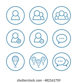 User icon set. Social network icon