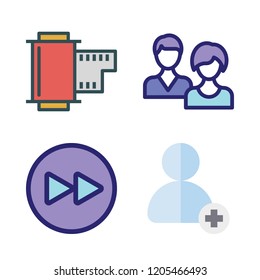 user icon set. vector set about users, negative, fast forward and add user icons set.
