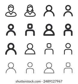 User icon set vector illustration