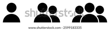 User icon set. User icon set in white background. Group of people icon set. Group icon, user, people, vector, symbol.
