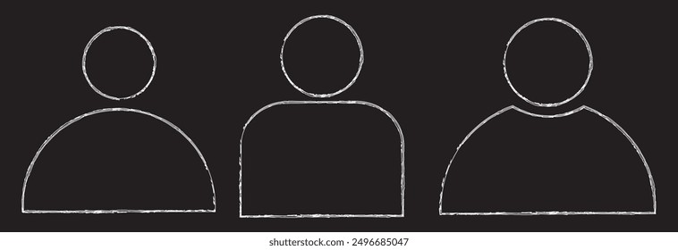User icon set white linear and black background design eps 10