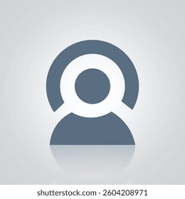 User Icon a sign of avatar in grey color with a silver abstract background