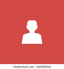 user icon. sign design. red background