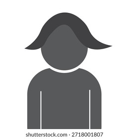 User icon. Simple flat logo of user on white background.