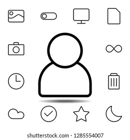user icon. Simple thin line, outline vector element of minimalistic, web icons set for UI and UX, website or mobile application