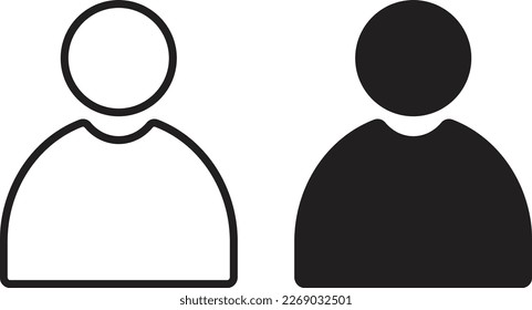 user icon simple trendy flat style line and solid Isolated vector illustration on white background. For apps, logo, websites, symbol , UI, UX, graphic and web design. EPS 10.