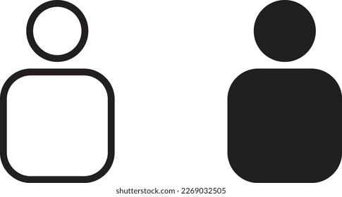 icono de usuario simple línea de estilo plano de moda y sólido Isolated vector ilustración sobre fondo blanco. Para aplicaciones, logotipo, sitios web, símbolo , UI, UX, gráfico y diseño web. EPS 10.