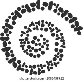 User icon spiral cycle mosaic. User items are combined into twirl mosaic structure. Abstraction cycle created from random user symbols.
