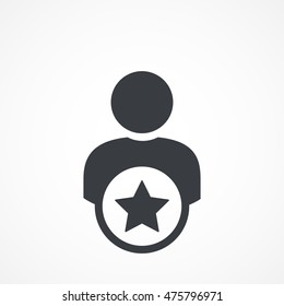 User Icon - Star, Favorite, Employee, Profile Glyph Vector illustration