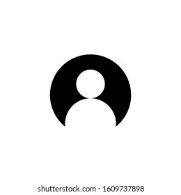 User Icon, User symbol in black flat design style on white background