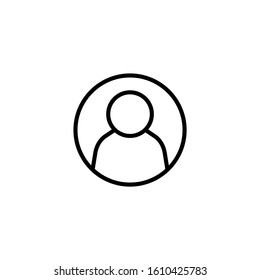 User Icon, User symbol in outline style on white background