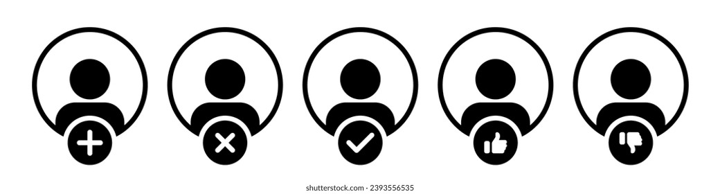 User icon symbol set simple design