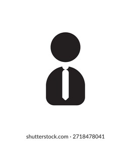 Icono de usuario con corbata que simboliza el perfil profesional, la Cuenta comercial o el usuario corporativo.