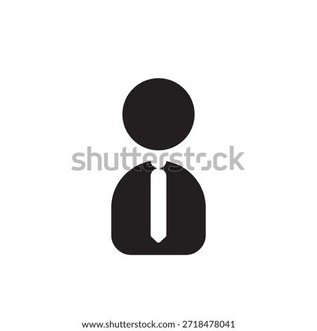 User icon with tie symbolizing professional profile, business account, or corporate user.