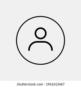 User Icon in trendy flat stroke style isolated. User silhouette symbol for web site design, logo, app, UI. Vector illustration.