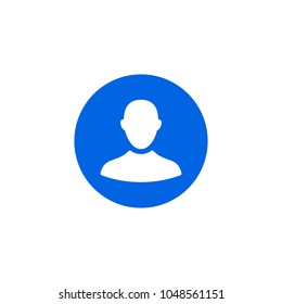User Icon in trendy flat style isolated on blue round background. User symbol for your web site design. Vector.
