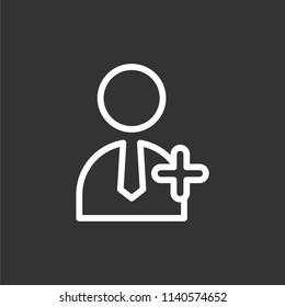 User Icon in trendy flat style outline symbol for your web site design.
