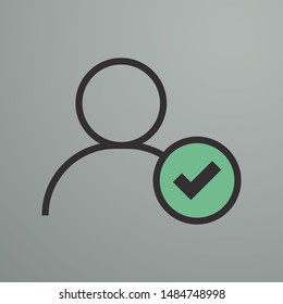 User Icon in trendy flat style isolated on grey background. User symbol for your web site design, logo, app, UI. Vector illustration, 