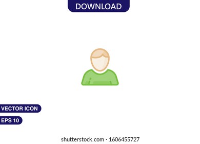 User icon in trendy flat style isolated on white background vector illustration