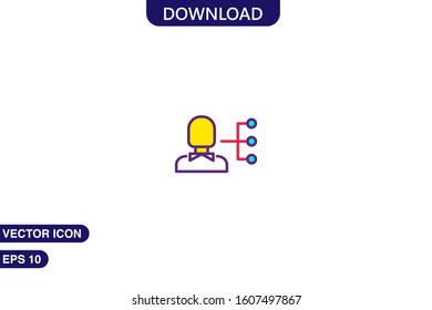 User icon in trendy flat style isolated on white background vector illustration