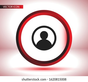 User icon in trendy flat style isolated on head background. User silhouette symbol for your website design, logo, application, user interface. Vector illustration, EPS 10 people.