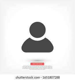User icon in trendy flat style isolated on head background. User silhouette symbol for your website design, logo, application, user interface. Vector illustration, EPS 10 people.