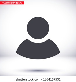 User icon in trendy flat style isolated on head background. User silhouette symbol for your website design, logo, application, user interface. Vector illustration, EPS 10 people.