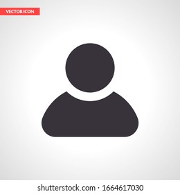 User icon in trendy flat style isolated on head background. User silhouette symbol for your website design, logo, application, user interface. Vector illustration, EPS 10 people.