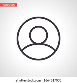 User icon in trendy flat style isolated on head background. User silhouette symbol for your website design, logo, application, user interface. Vector illustration, EPS 10 people.