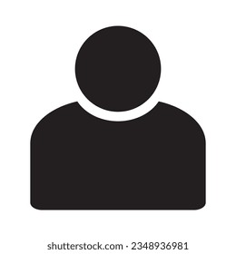 Icono de usuario en estilo plano de moda aislado en fondo blanco. Símbolo de silueta de usuario para el diseño de su sitio web, logotipo, aplicación, interfaz de usuario. Ilustración del vector