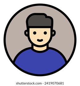 Icono de usuario en estilo plano de moda aislado en segundo plano. Símbolo de la página de iconos de Profil para el diseño de su sitio web. Icono de usuario Icono Vector ilustración, EPS10.
