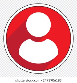 Icono de usuario en estilo plano de moda aislado sobre fondo blanco. Símbolo de usuario para su diseño de Sitio web, logotipo, App, UI. Ilustración plana de Vector de Ilustración vectorial en escala de grises.Avatar, perfil de usuario, persona